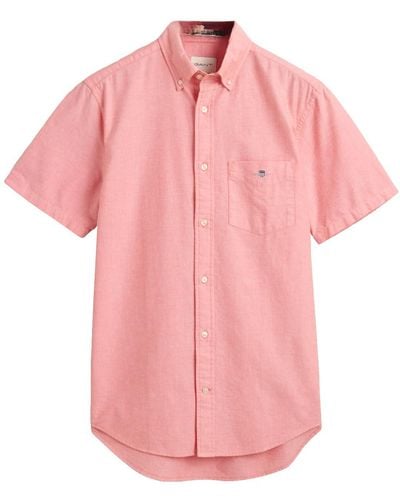 GANT Reg Oxford Ss Shirt - Pink