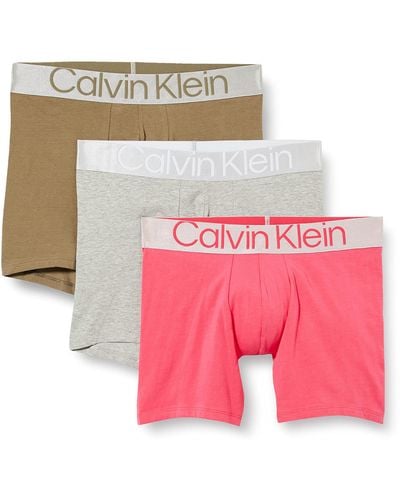 Calvin Klein Hombre Pack de 3 Bóxers Algodón con Stretch - Rosa