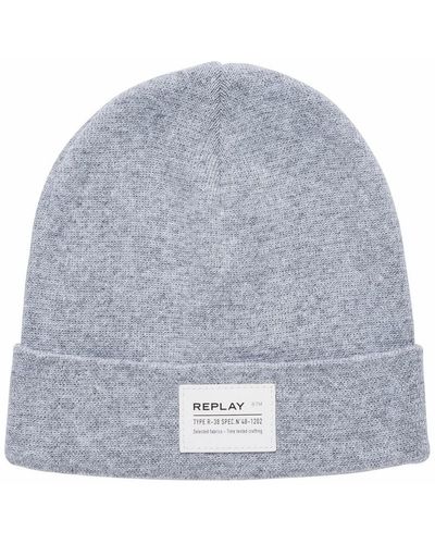 Replay Beanie + Scarf Set Grey Melange - Grau
