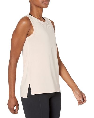 Amazon Essentials Core 10 Plus Size Soft Cotton Standard-fit Full-coverage Sleeveless Yoga Tank - White