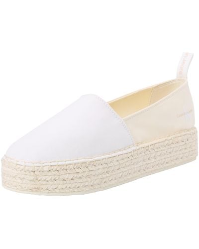 Calvin Klein S Platform Espadrille Mix Ml Mtl Casual Shoes - White