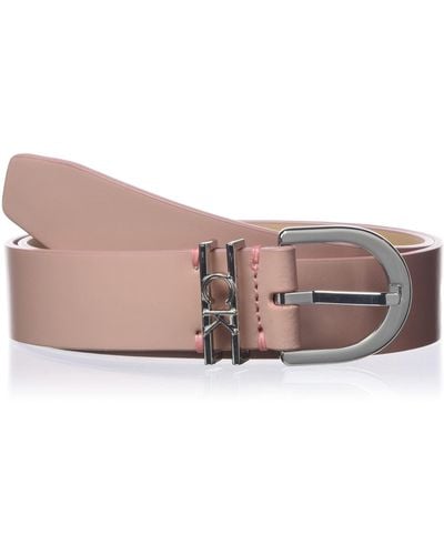 Calvin Klein Cintura Donna Ck Must Ck Loop Belt 3.0 cm Cintura in Pelle - Nero
