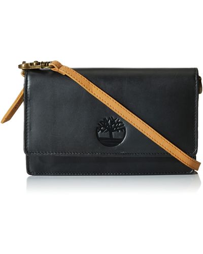 Timberland RFID Leather Phone Crossbody Wallet Bag - Black