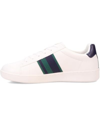 Ben Sherman Mens Hampton Stripe Lace Up Sneakers Shoes Casual - White, White/british Navy/green, 6 Uk - Blue