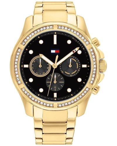 Tommy Hilfiger Analoge Multifunctionele Quartz Horloge Voor Vrouwen Met Siliconen Of Roestvrij Stalen Armband - Metallic