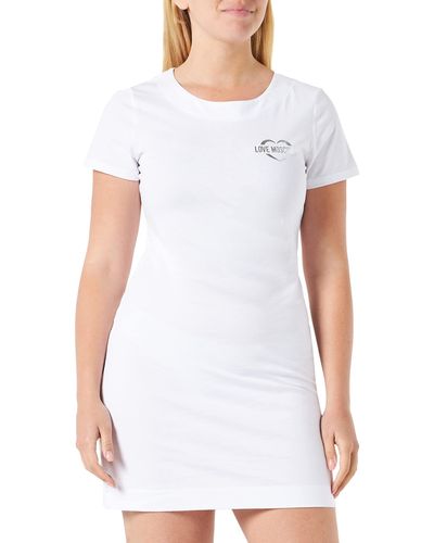 Love Moschino Short-Sleeved A-line Dress - Weiß