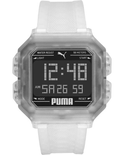 PUMA Remix Analogue Quartz Watch With Clear Polyurethane Strap For P5036 - Multicolour