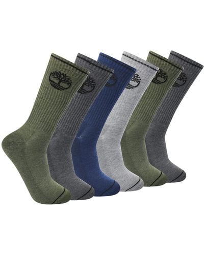 Timberland 6-Pack Crew Socks Calcetines de Equipo - Multicolor
