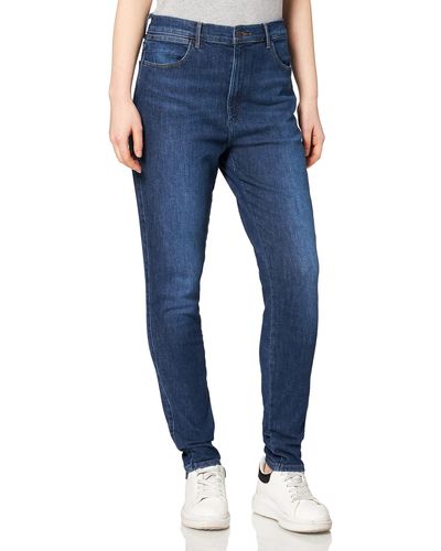 Wrangler High Rise Jeans Skinny - Blu