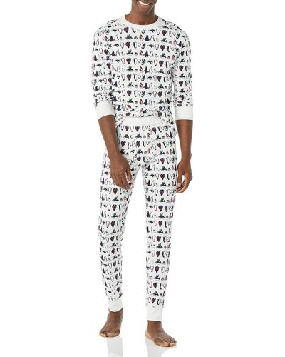 Amazon Essentials Knit Pajama Set - White