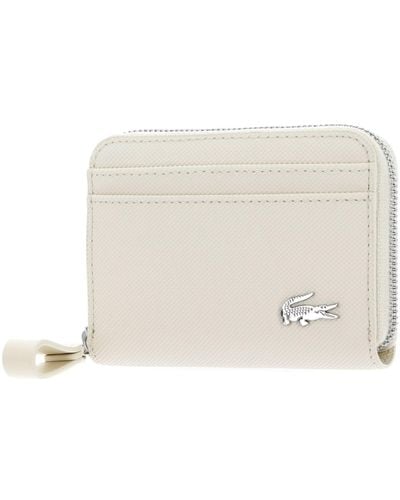 Lacoste Daily Lifestyle Zip Coin Wallet Bone White - Bianco