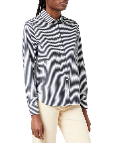 GANT Reg Broadcloth Striped Shirt - Blue