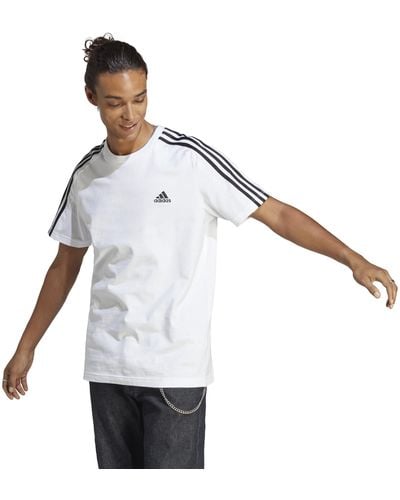 adidas Essentials Single 3-stripes T-shirts - Wit