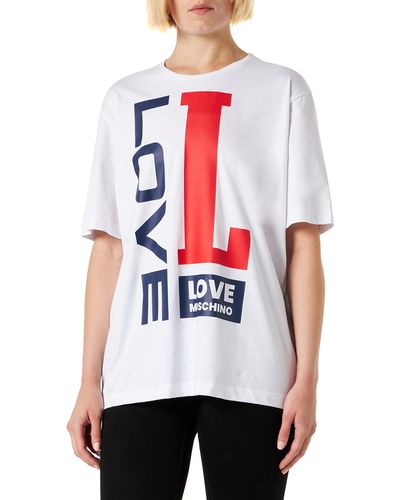 Love Moschino Oversize fit Short-Sleeved T-Shirt - Weiß