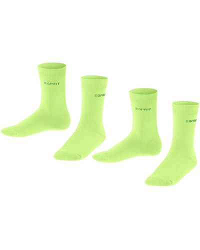 FALKE ESPRIT Foot Logo 2-Pack cotone biologico tinta unita confezione di 2 paia - Verde