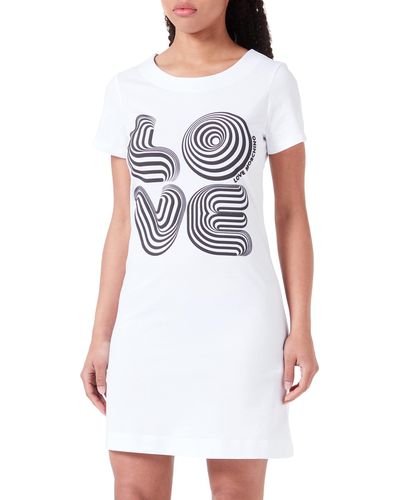 Love Moschino Short-Sleeved A-line Dress - Weiß