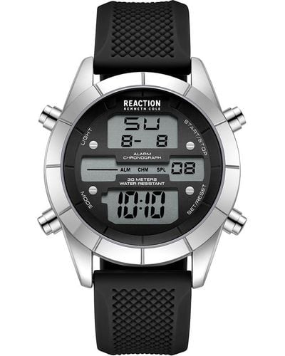 Kenneth Cole Digital Silicone Watch 44mm - Black