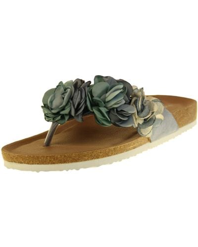 Dunlop Sandalen mit Blumenmotiv - Grün