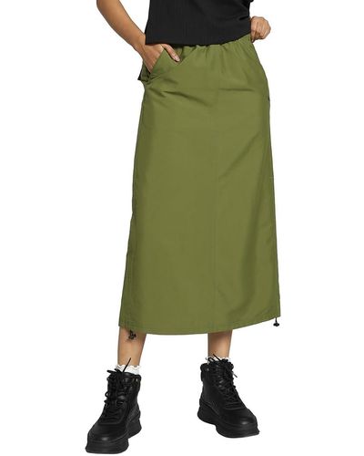 PUMA Modello Dare TO Midi Woven Skirt LVGRN T. - Verde