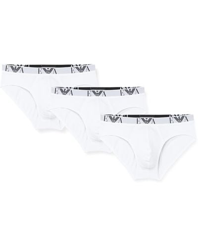 Emporio Armani Underwear 3-Pack Trunk Essential Monogram Slip - Weiß