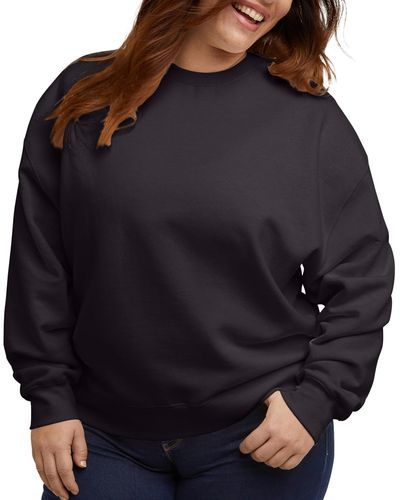 Hanes Originals Plus Size Crewneck Sweatshirt - Black