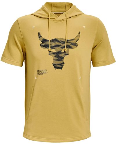 Under Armour Project Rock Terry Short Sleeve Hoodie 1370465 - Gelb