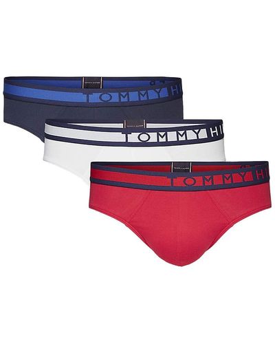 Tommy Hilfiger 3-Pack Multicolor Signature Briefs - Size - Rot