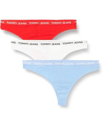 Tommy Hilfiger 3er Pack Strings Classic Thong Baumwolle mit Stretch - Weiß