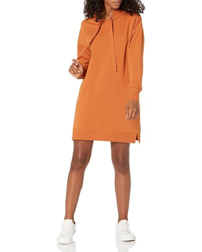 The Drop Iona Mini-robe sweat-shirt à capuche et manches longues pour - Orange