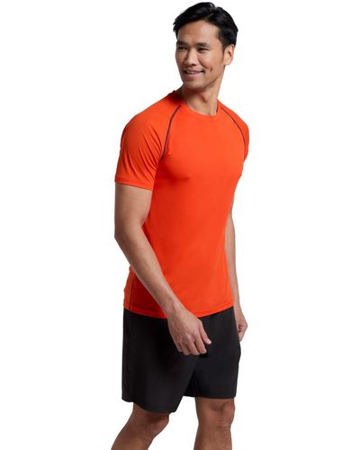Mountain Warehouse Aero Ii Mens Short Sleeve Top - T-shirt, Lightweight Tee Shirt, Breathable Top - For Gym, Sports, Outdoor - Red