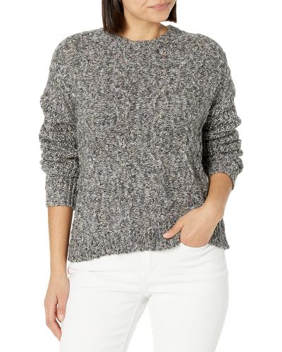 Lucky Brand Crew Neck Marled Sweater - Gray