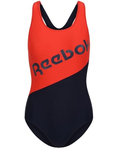 Reebok S In Two Tone Navy/red One Piece Swimsuit
