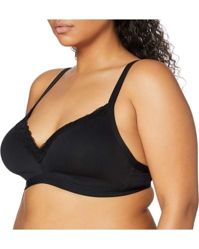 Iris & Lilly Wireless Padded Lace Bra Non-wired - Black