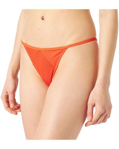 PUMA S Ribbed Tanga Bikini-Unterteile - Orange