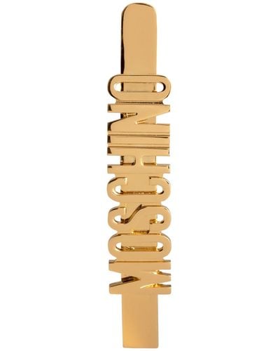 Moschino Damen logo Brosche gold - Mettallic