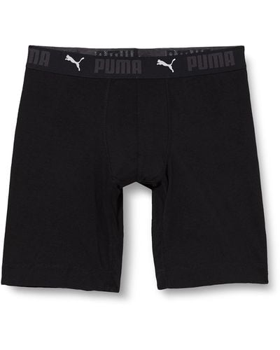 PUMA Sport Cotton Long Boxer Shorts - Zwart