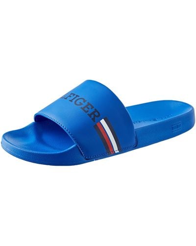 Tommy Hilfiger Corporate Flag Pool Slide Sandaal - Blauw