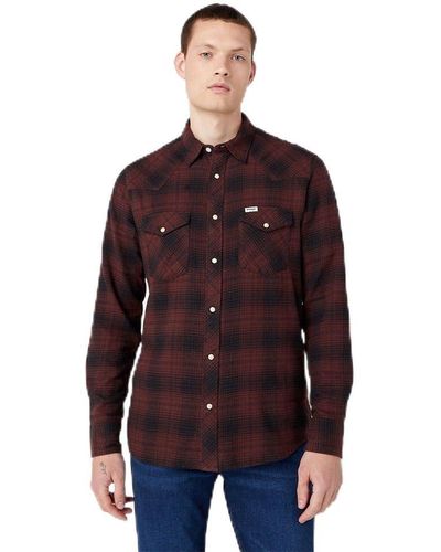 Wrangler Ls Western Shirt - Red