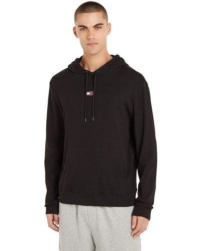 Tommy Hilfiger Tommy Jeans Hombre Hoodie Rib con capucha - Negro