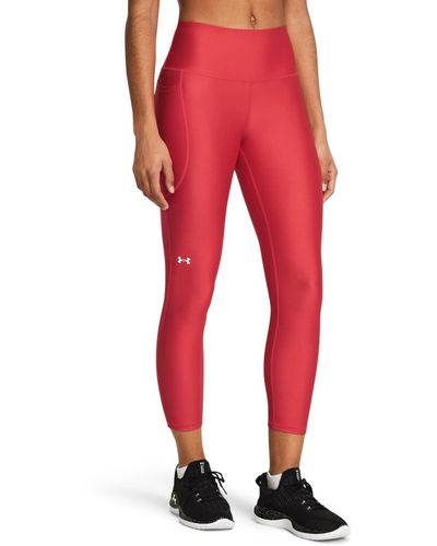 Under Armour Heatgear High Waisted Ankle No-slip Leggings - Red