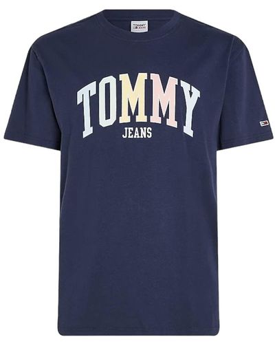 Tommy Hilfiger Tommy Hilfiger T-Shirt ica Corta Da Uomo Marchio - Blu