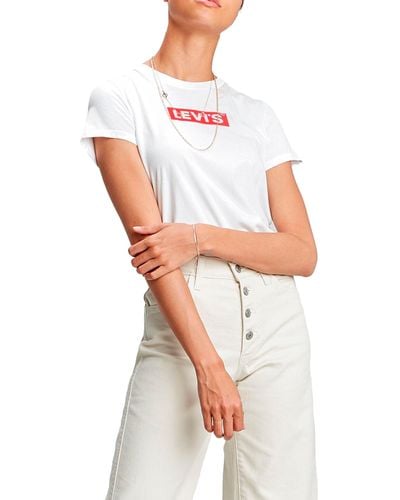 Levi's The Perfect tee Box Tab White+ Graphic Camiseta - Blanco