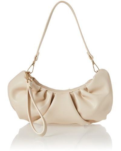 The Drop Ulla Ruched Convertible Clutch - Natural