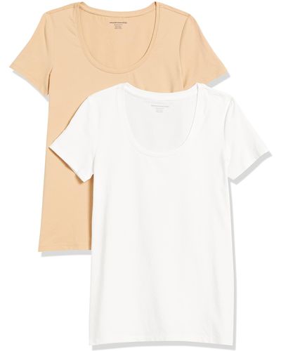 Amazon Essentials Classic-fit Short-sleeve Scoop Neck T-shirt - White