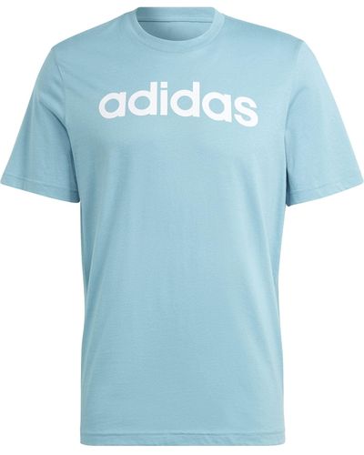adidas M Lin SJ T T-Shirt - Bleu