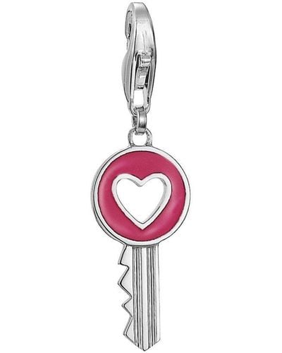 Esprit Anhänger Charms Silber Zirkonia Heart Key ESCH91021A000 - Pink