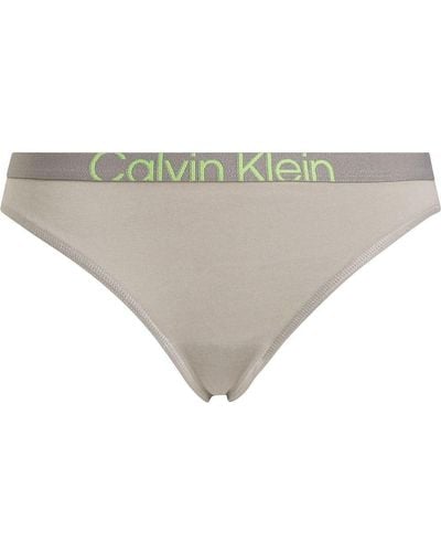 Calvin Klein Slip Bikini Modellanti Donna Cotone Elasticizzato - Grigio