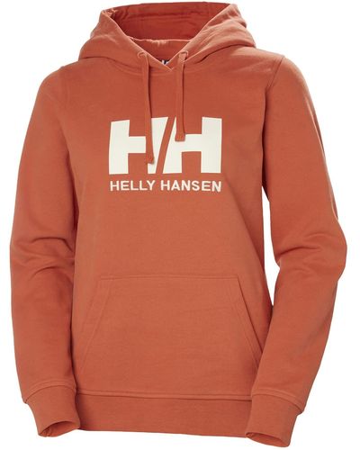 Helly Hansen W Hh Logo Hoodie Shirt - Orange