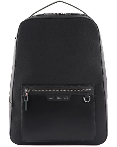 Tommy Hilfiger Business Leather Backpack Black - Schwarz