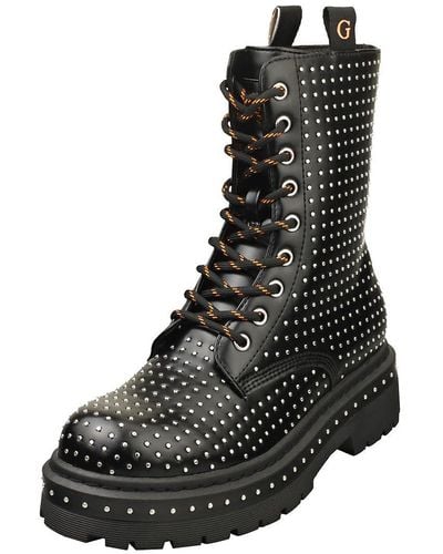 Guess Fl7jyapel10 Womens Ankle Boots In Black Silver - 8 Uk